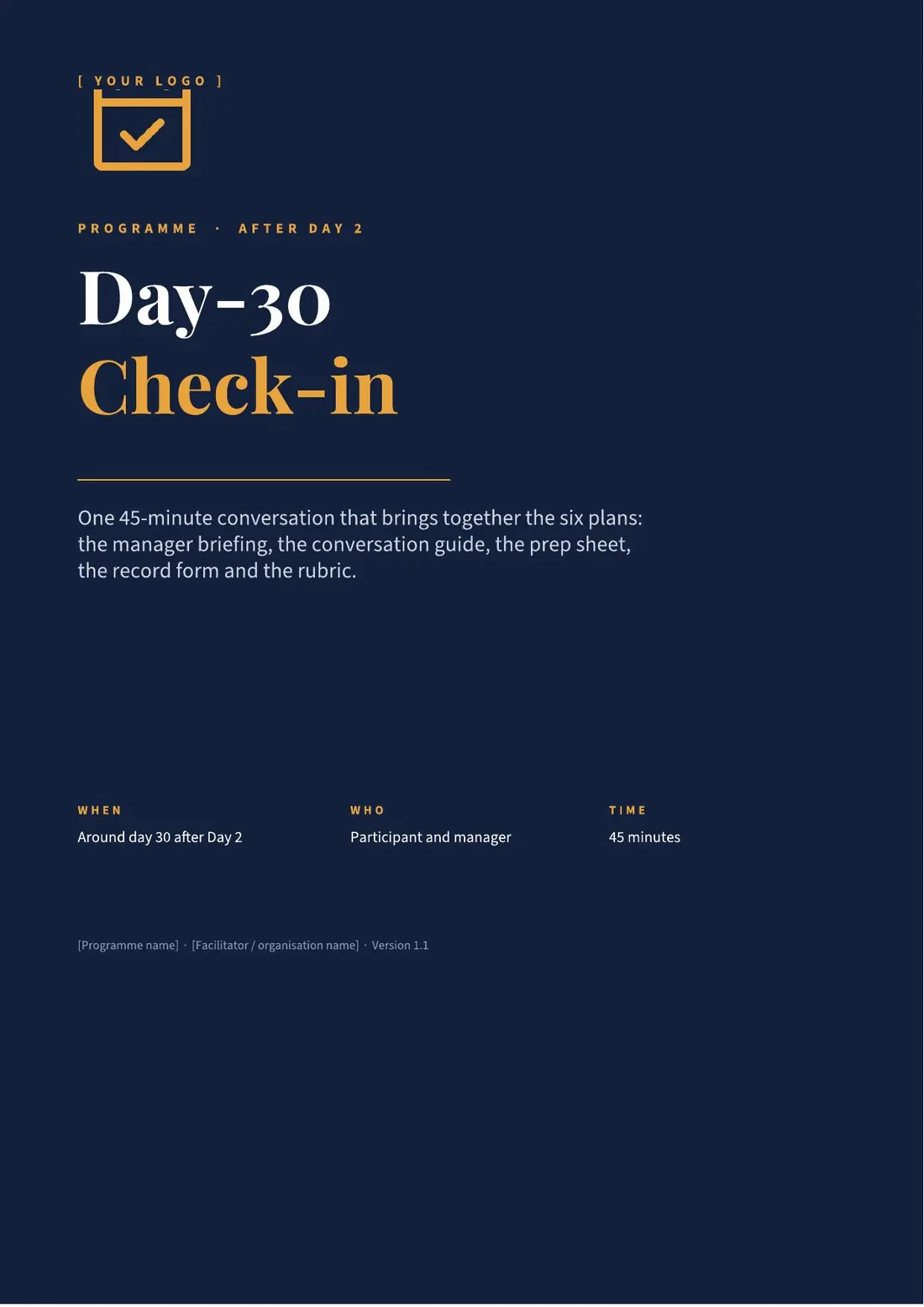 Day-30 Check-in Pack, page 1