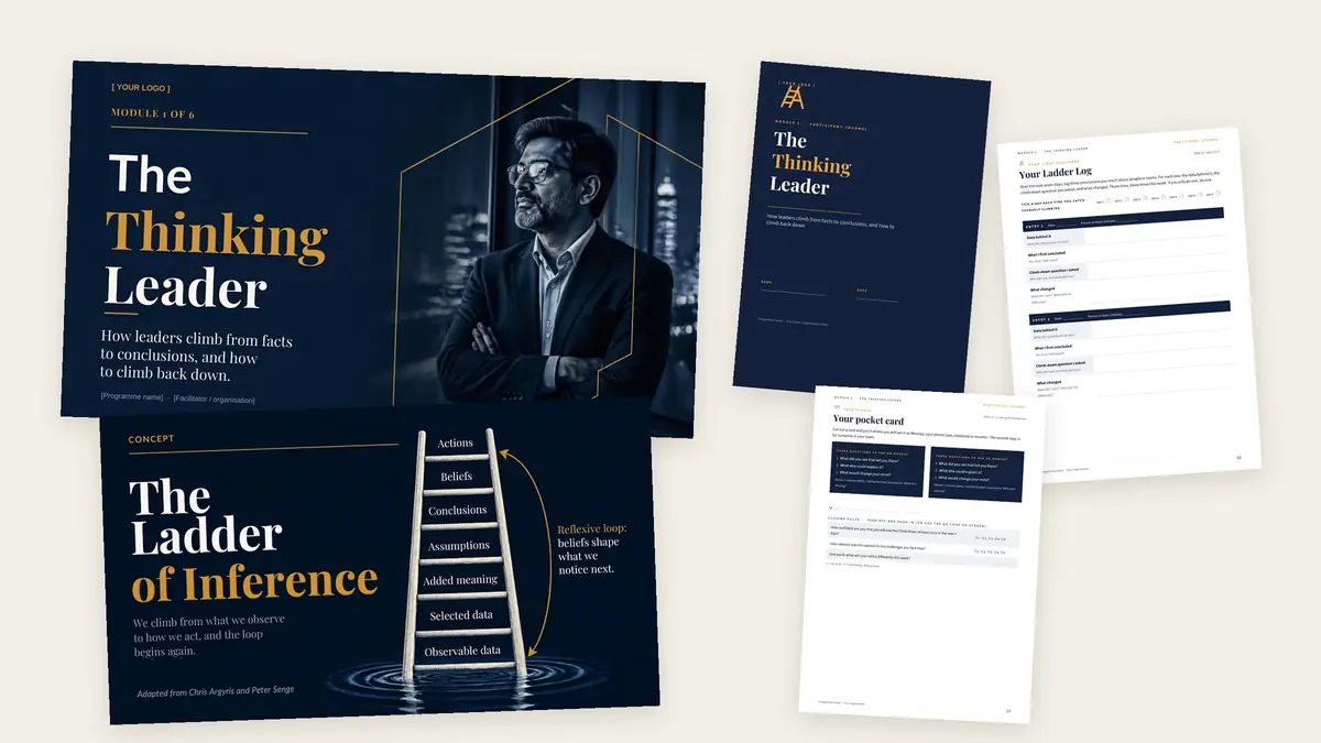 Module 1 materials: deck, facilitator guide, journal and card set