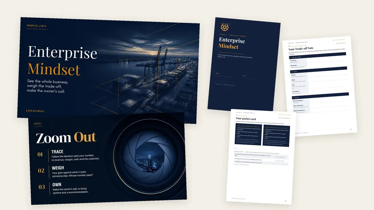 Module 4 materials: deck, facilitator guide, journal and card set