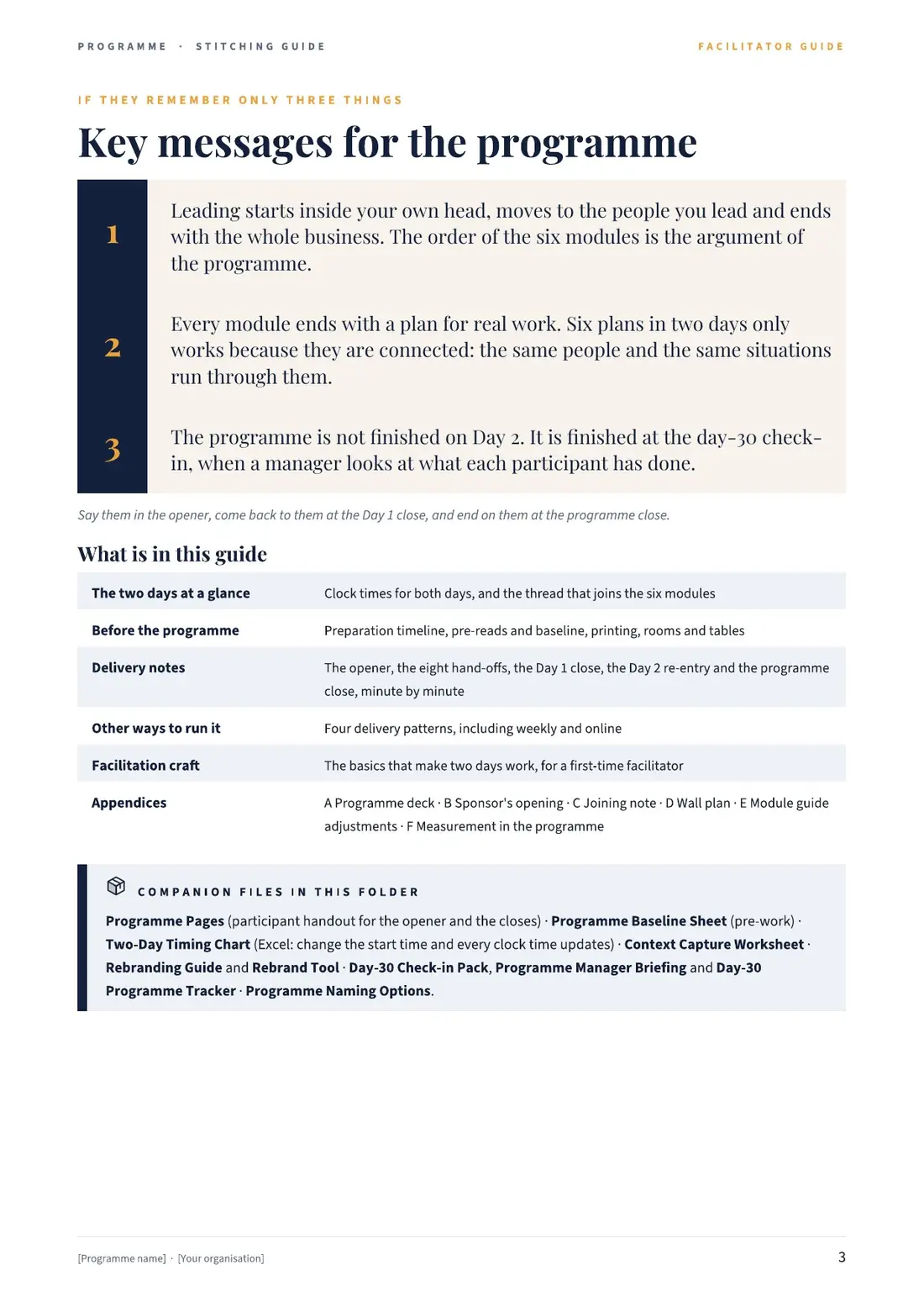 Programme Stitching Guide page